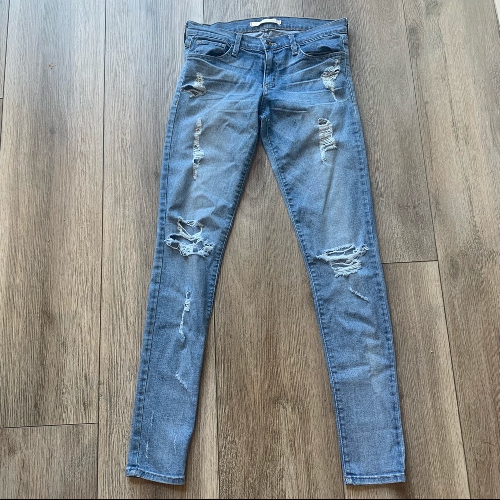 Plastic by gly skinny ripped jeans 28